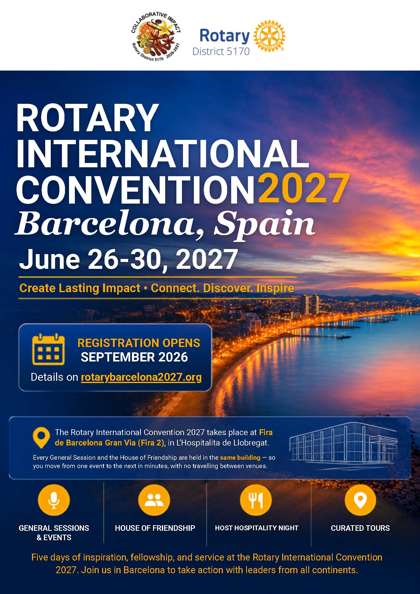 ROTARY INTERNATIONAL CONVENTION BARCELONA,SPAIN 26-30 JUNE 2027